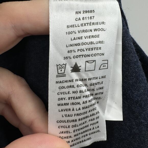 Pendleton The Original Board Shirt Mens Small Navy Blue Solid Virgin Wool Button - Picture 5 of 8